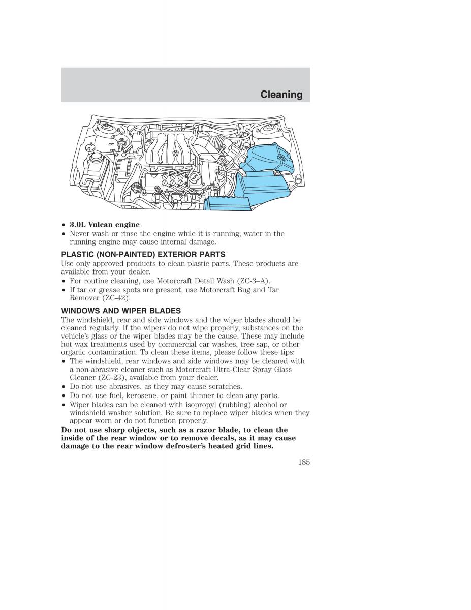 Ford Taurus IV 4 owners manual / page 185