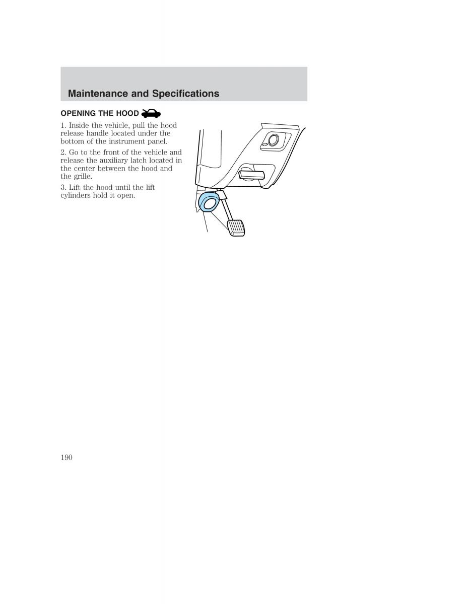 Ford Taurus IV 4 owners manual / page 190