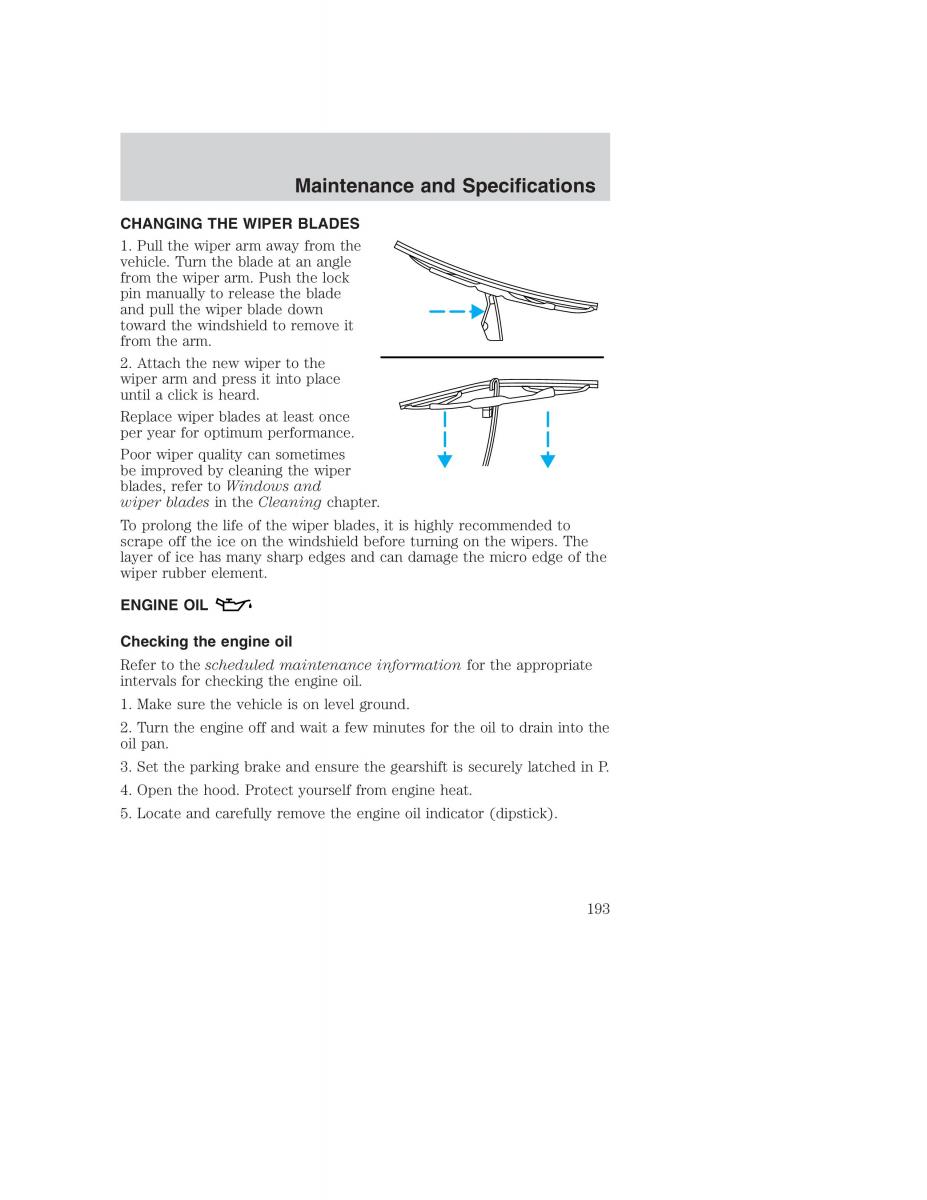 Ford Taurus IV 4 owners manual / page 193