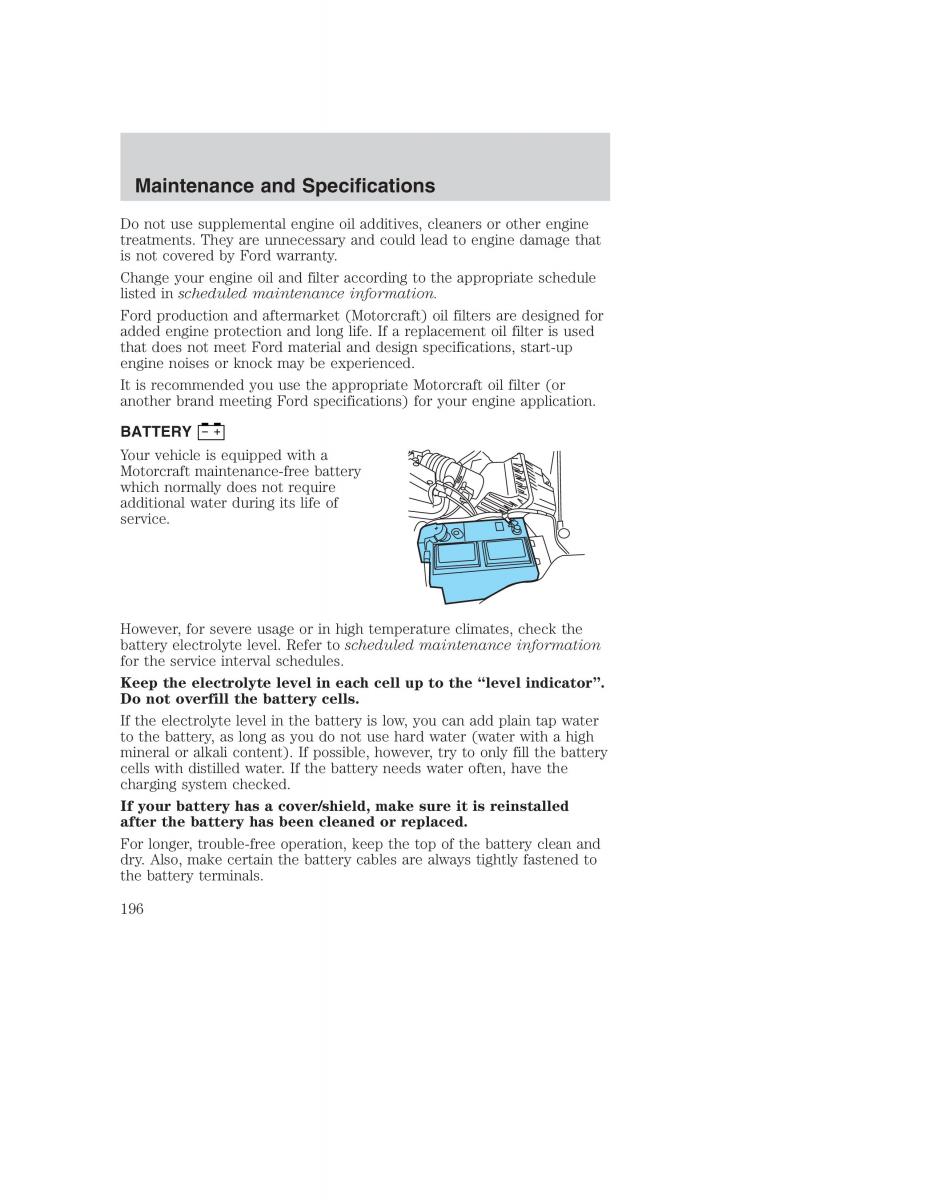 Ford Taurus IV 4 owners manual / page 196