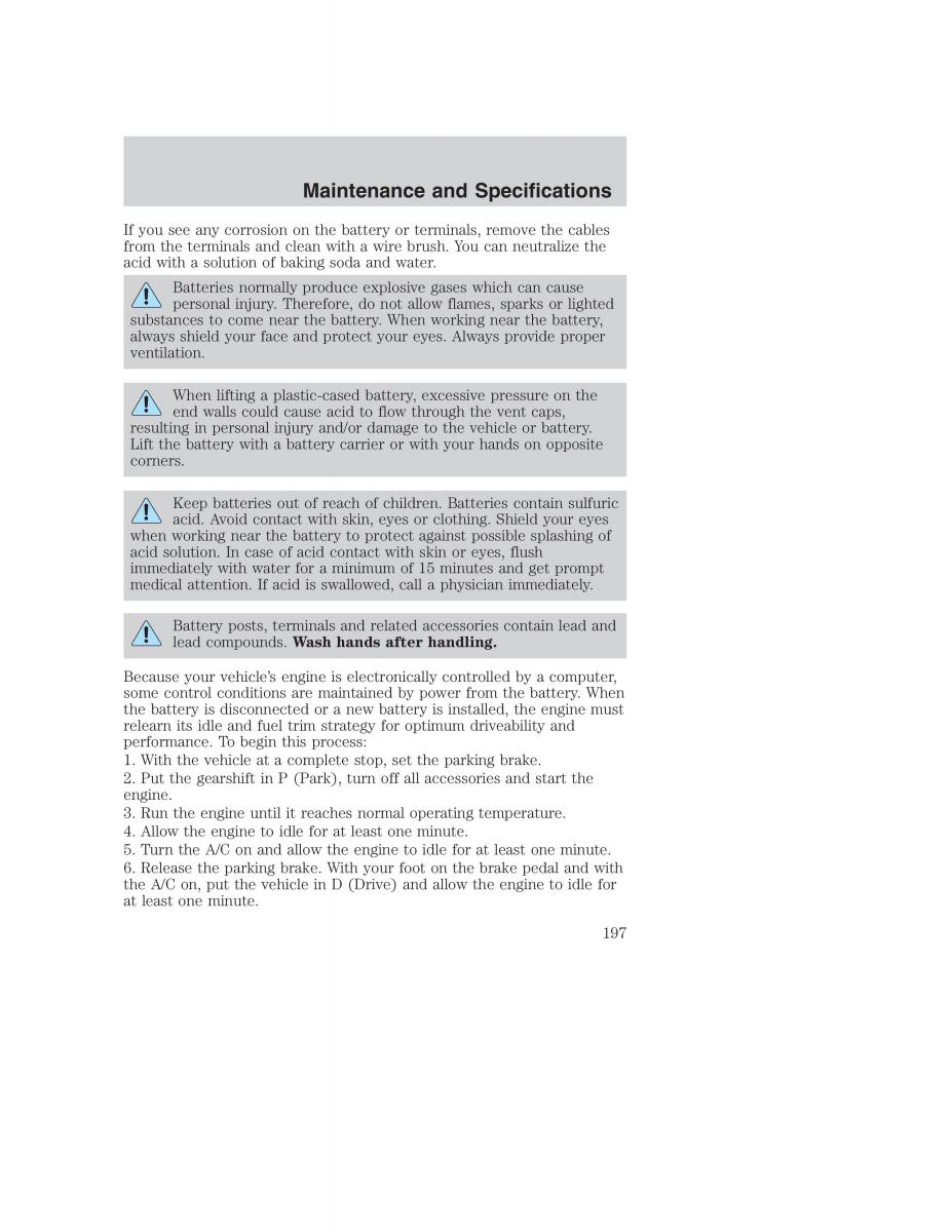 Ford Taurus IV 4 owners manual / page 197