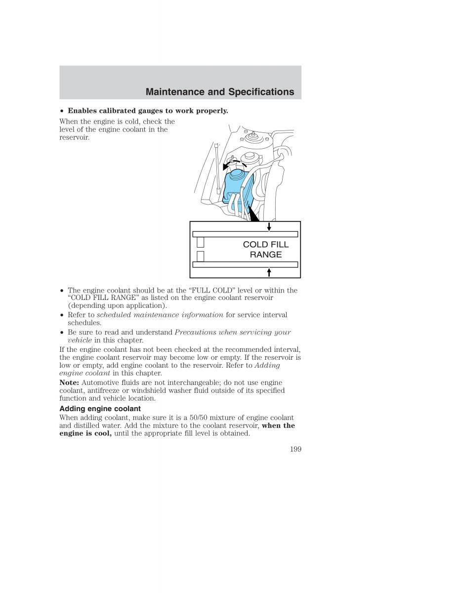 Ford Taurus IV 4 owners manual / page 199