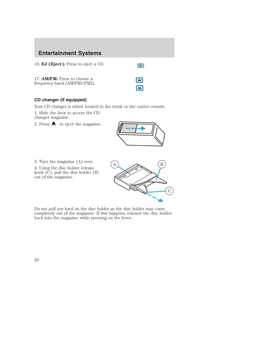 Ford Taurus IV 4 owners manual / page 20