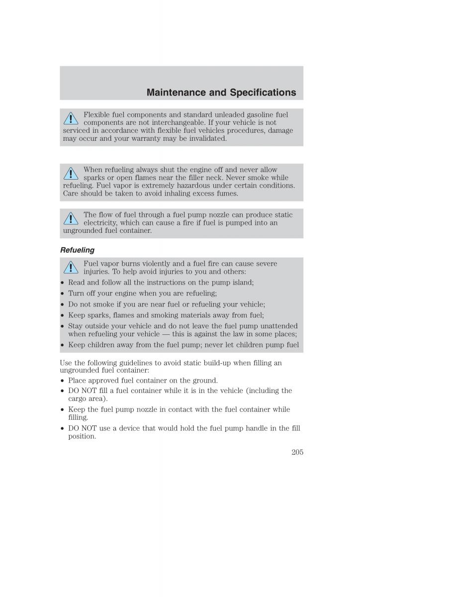 Ford Taurus IV 4 owners manual / page 205