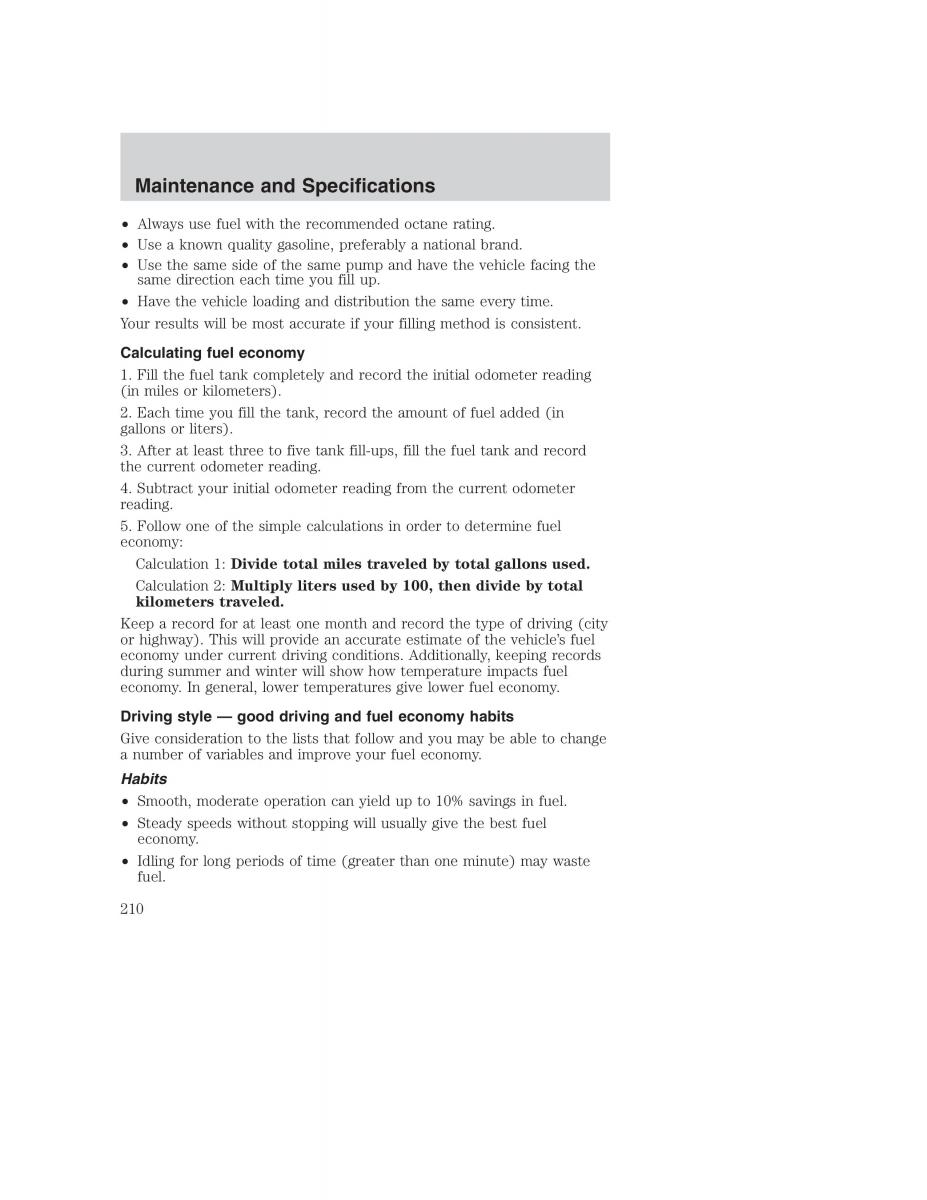 Ford Taurus IV 4 owners manual / page 210