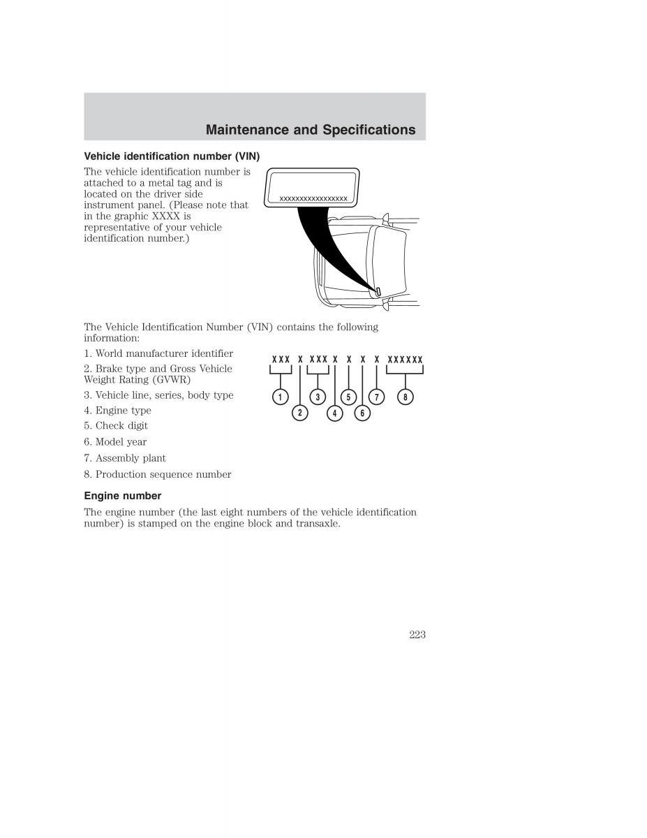 Ford Taurus IV 4 owners manual / page 223