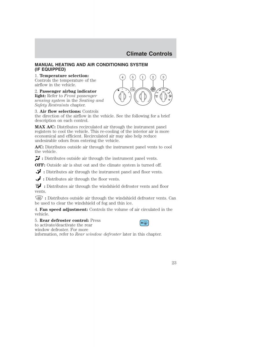 Ford Taurus IV 4 owners manual / page 23