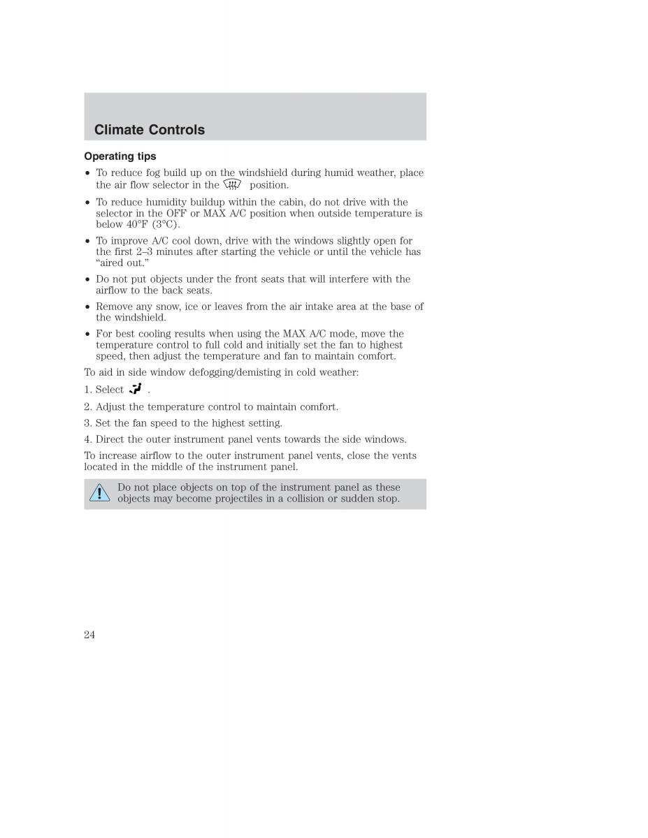 Ford Taurus IV 4 owners manual / page 24