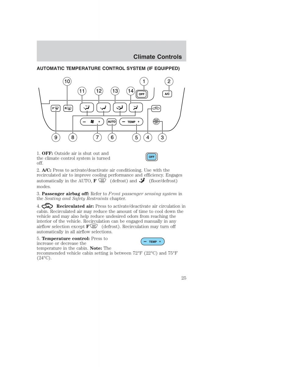 Ford Taurus IV 4 owners manual / page 25