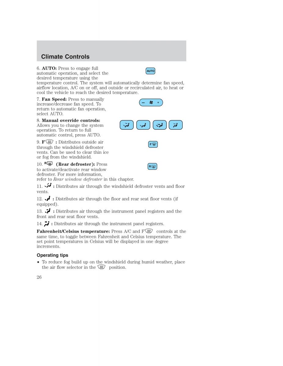 Ford Taurus IV 4 owners manual / page 26