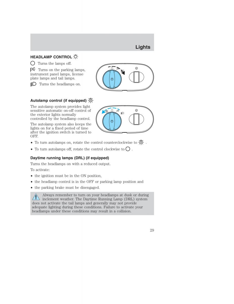 Ford Taurus IV 4 owners manual / page 29