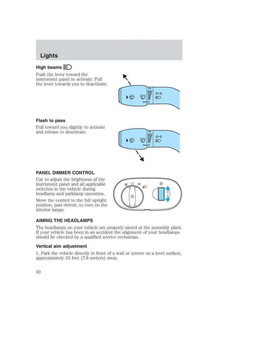 Ford Taurus IV 4 owners manual / page 30