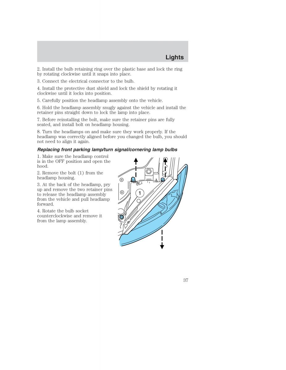 Ford Taurus IV 4 owners manual / page 37