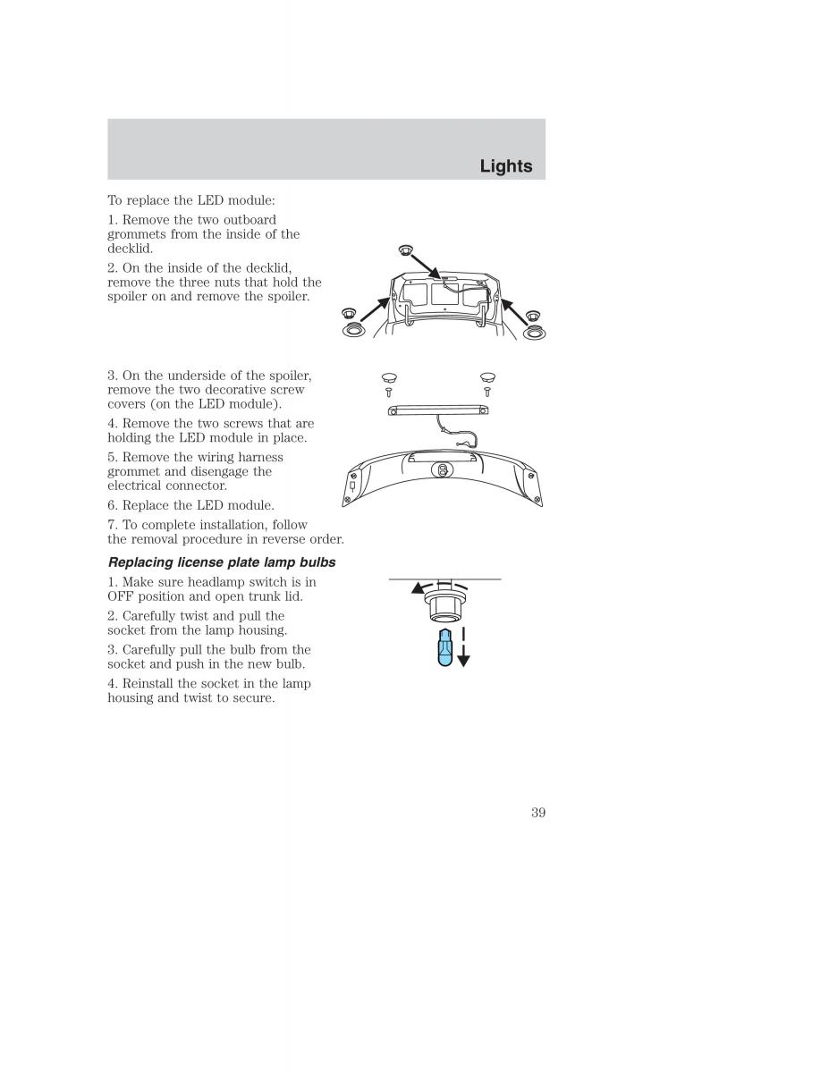 Ford Taurus IV 4 owners manual / page 39