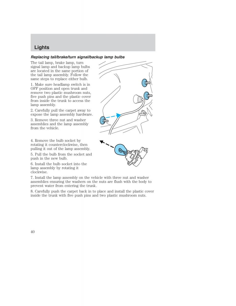 Ford Taurus IV 4 owners manual / page 40