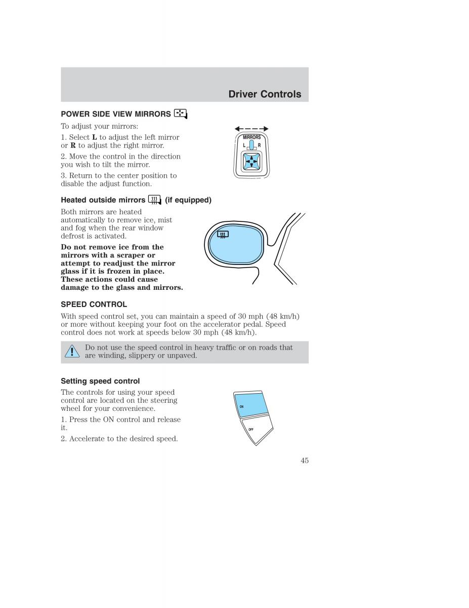 Ford Taurus IV 4 owners manual / page 45