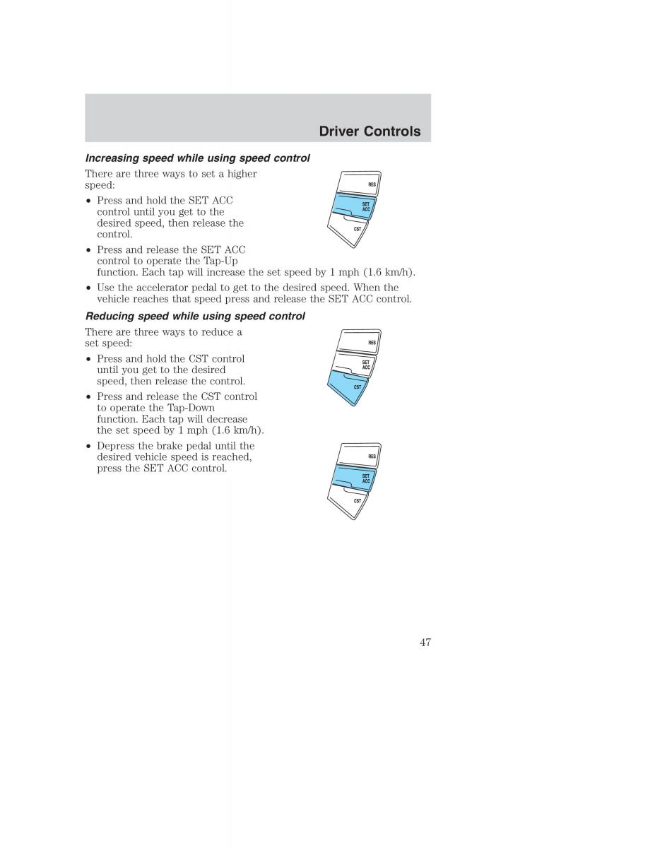 Ford Taurus IV 4 owners manual / page 47