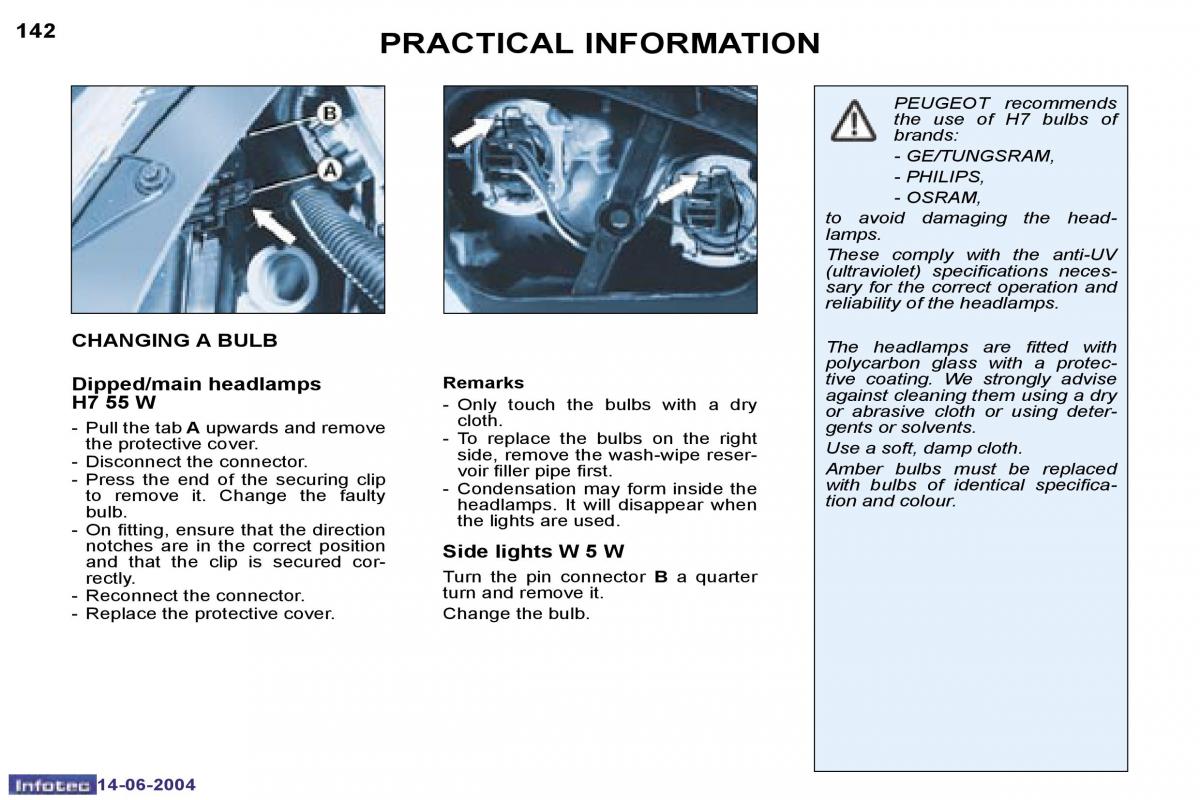 Peugeot 206 owners manual / page 57