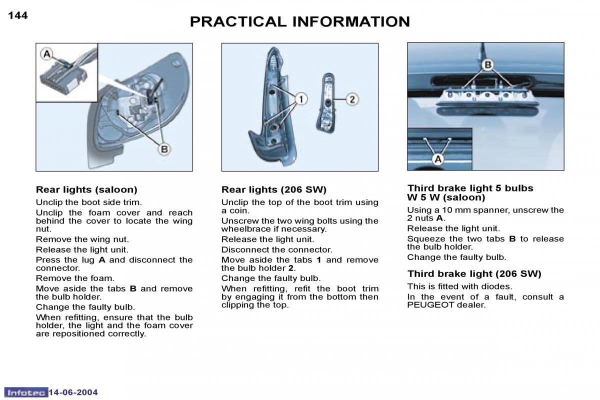 Peugeot 206 owners manual / page 59