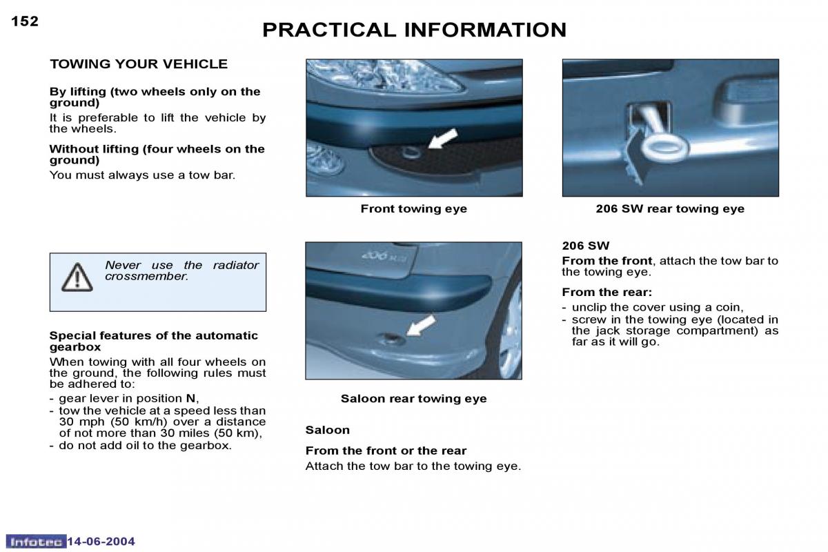 Peugeot 206 owners manual / page 67