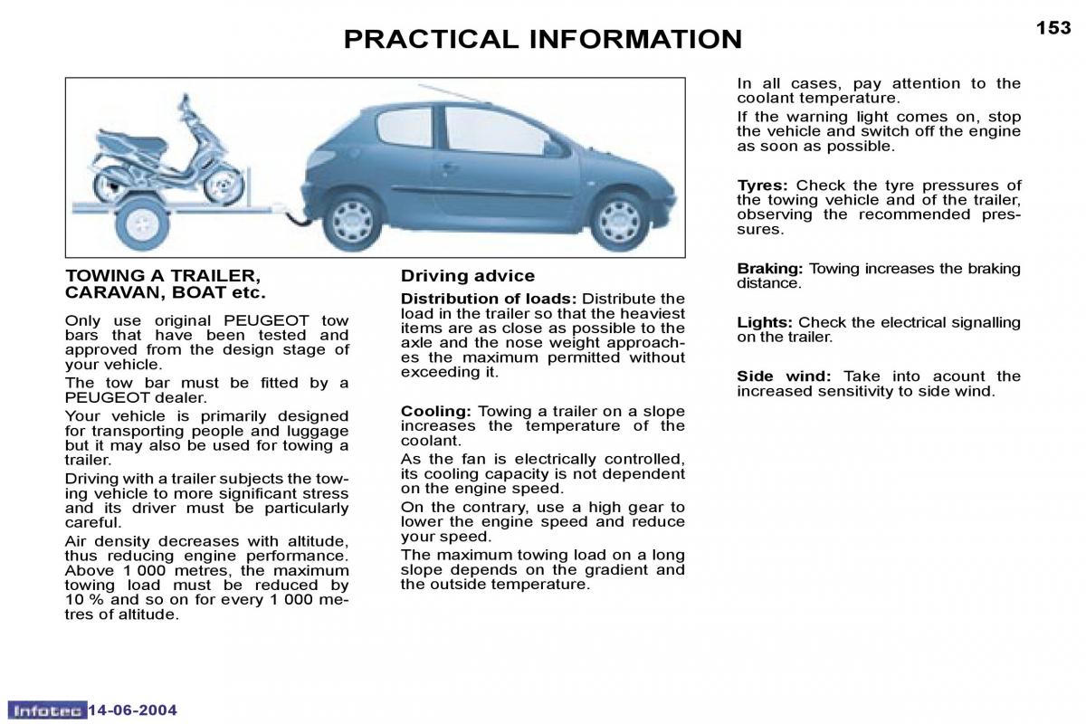 Peugeot 206 owners manual / page 68