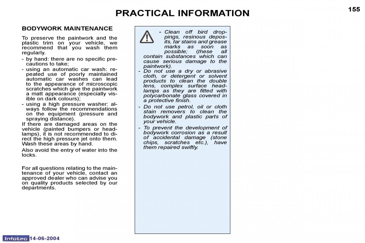 Peugeot 206 owners manual / page 70