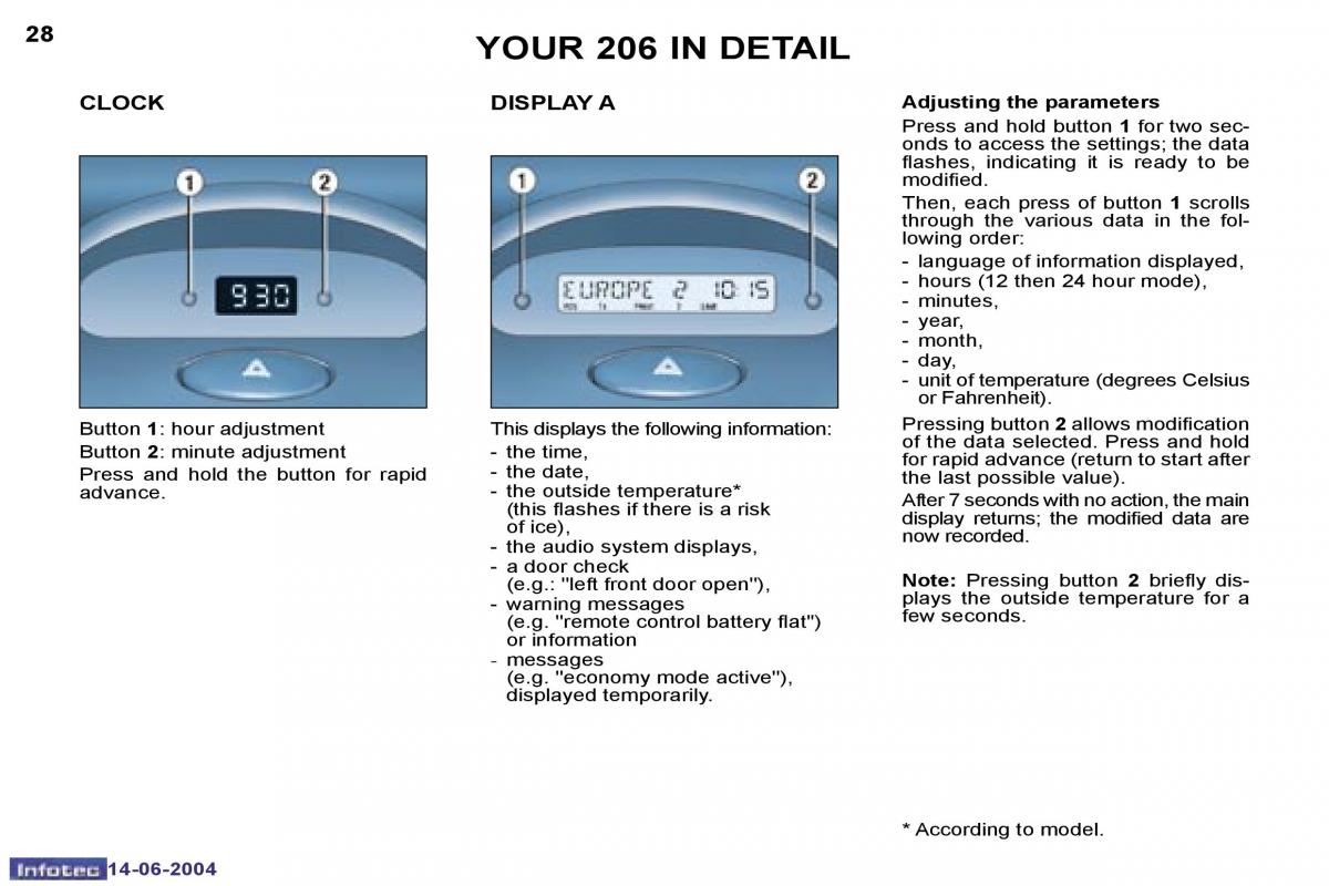 Peugeot 206 owners manual / page 92