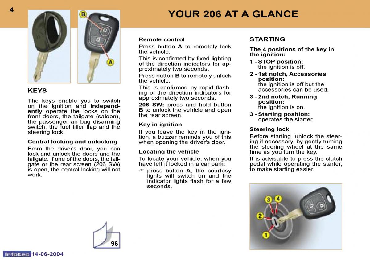 Peugeot 206 owners manual / page 105