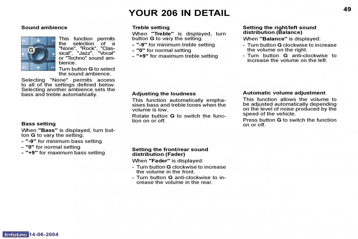 Peugeot 206 owners manual / page 115