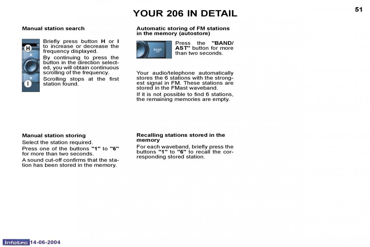 Peugeot 206 owners manual / page 118