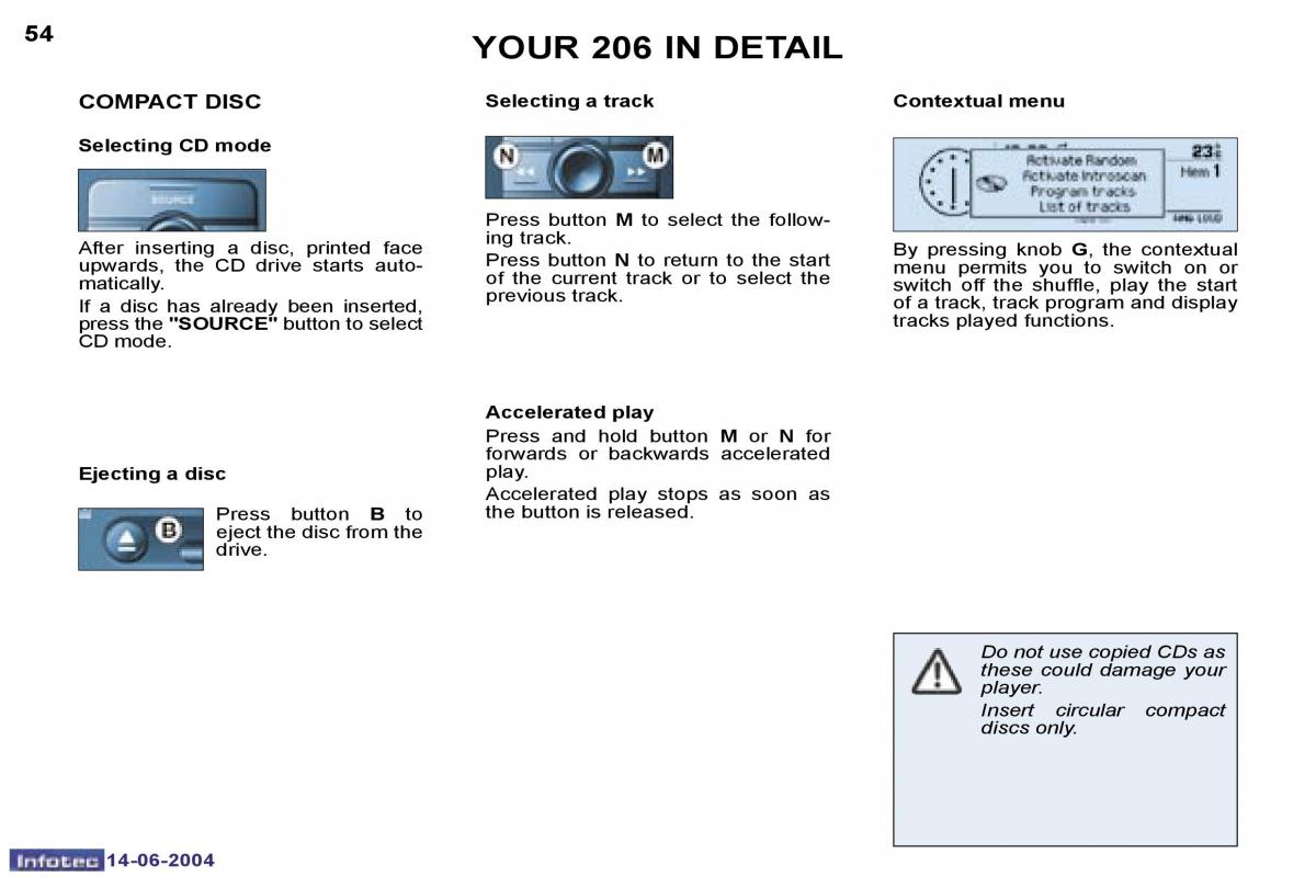 Peugeot 206 owners manual / page 121