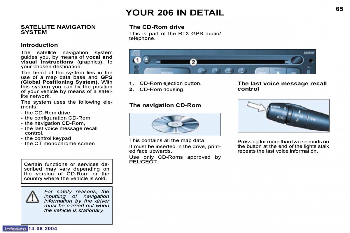 Peugeot 206 owners manual / page 133