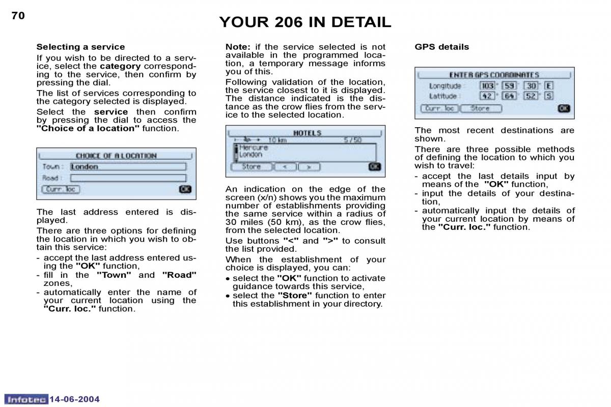 Peugeot 206 owners manual / page 138