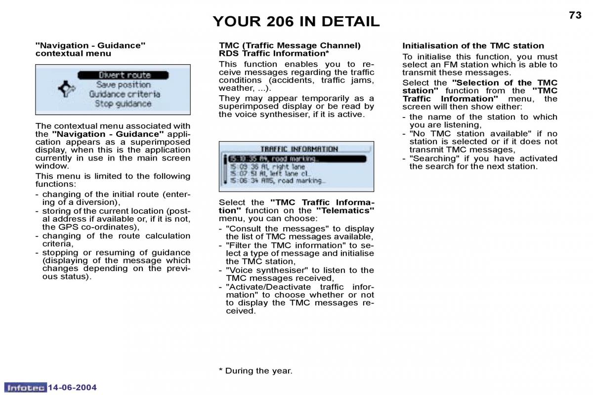 Peugeot 206 owners manual / page 141