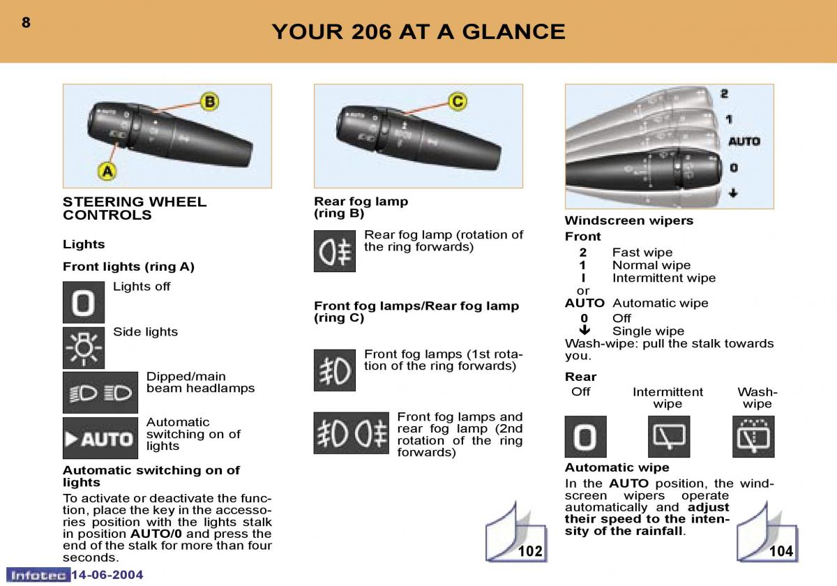 Peugeot 206 owners manual / page 149