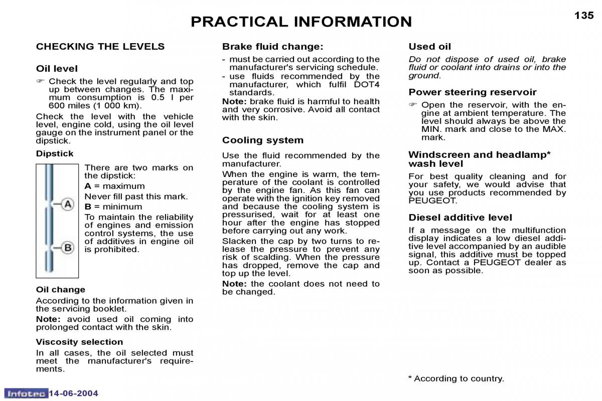 Peugeot 206 owners manual / page 42