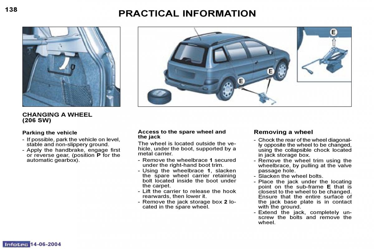 Peugeot 206 owners manual / page 46