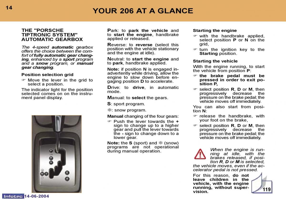 Peugeot 206 owners manual / page 54