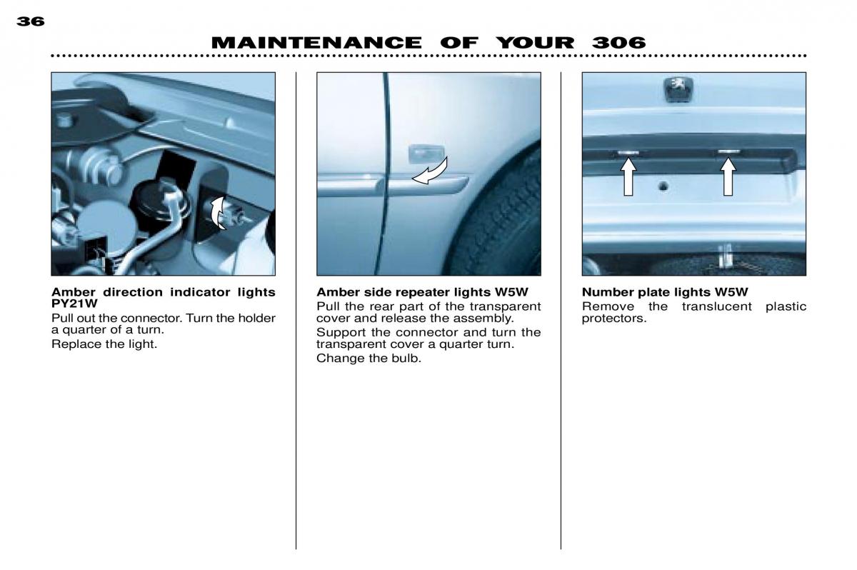 Peugeot 306 owners manual / page 56