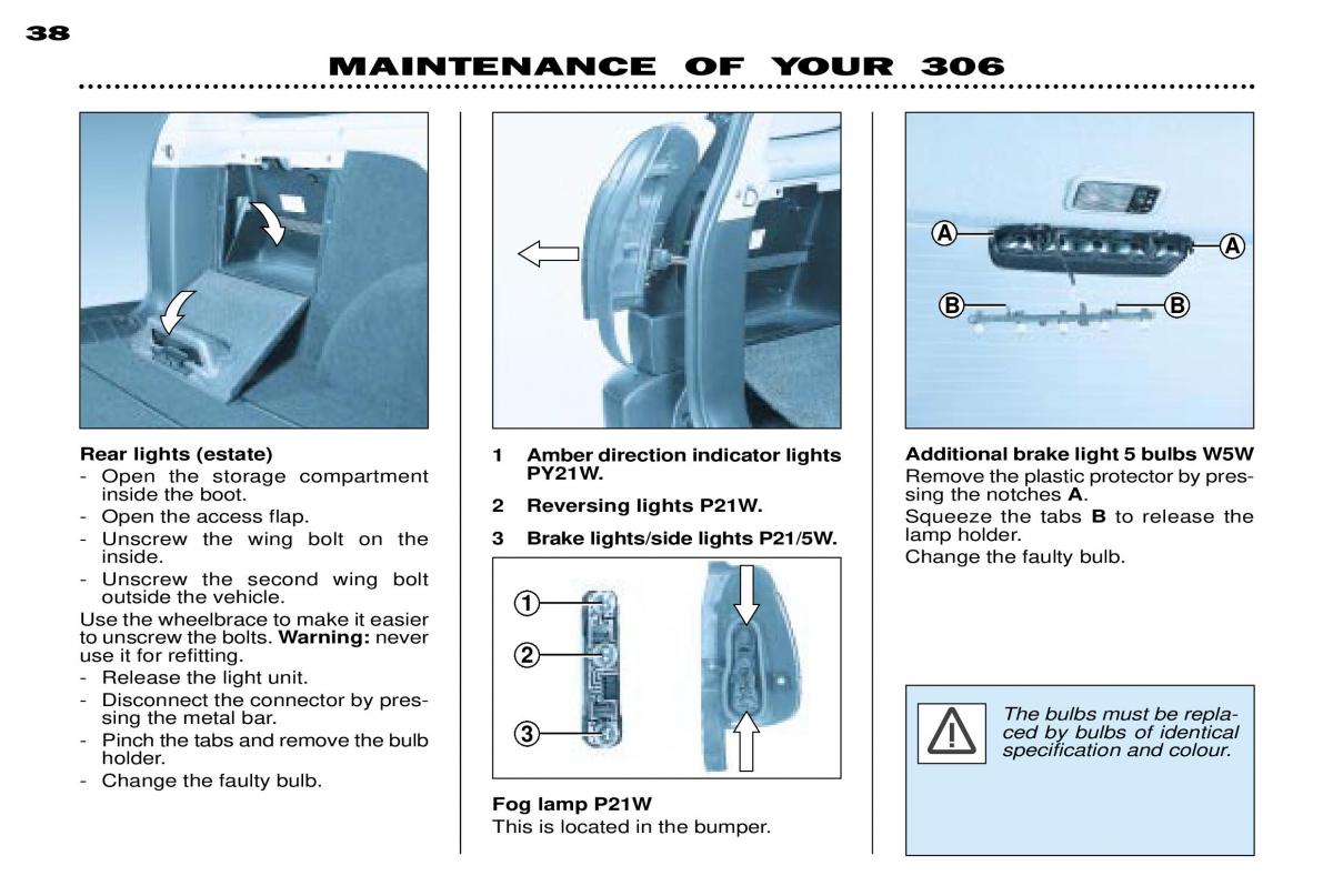 Peugeot 306 owners manual / page 59