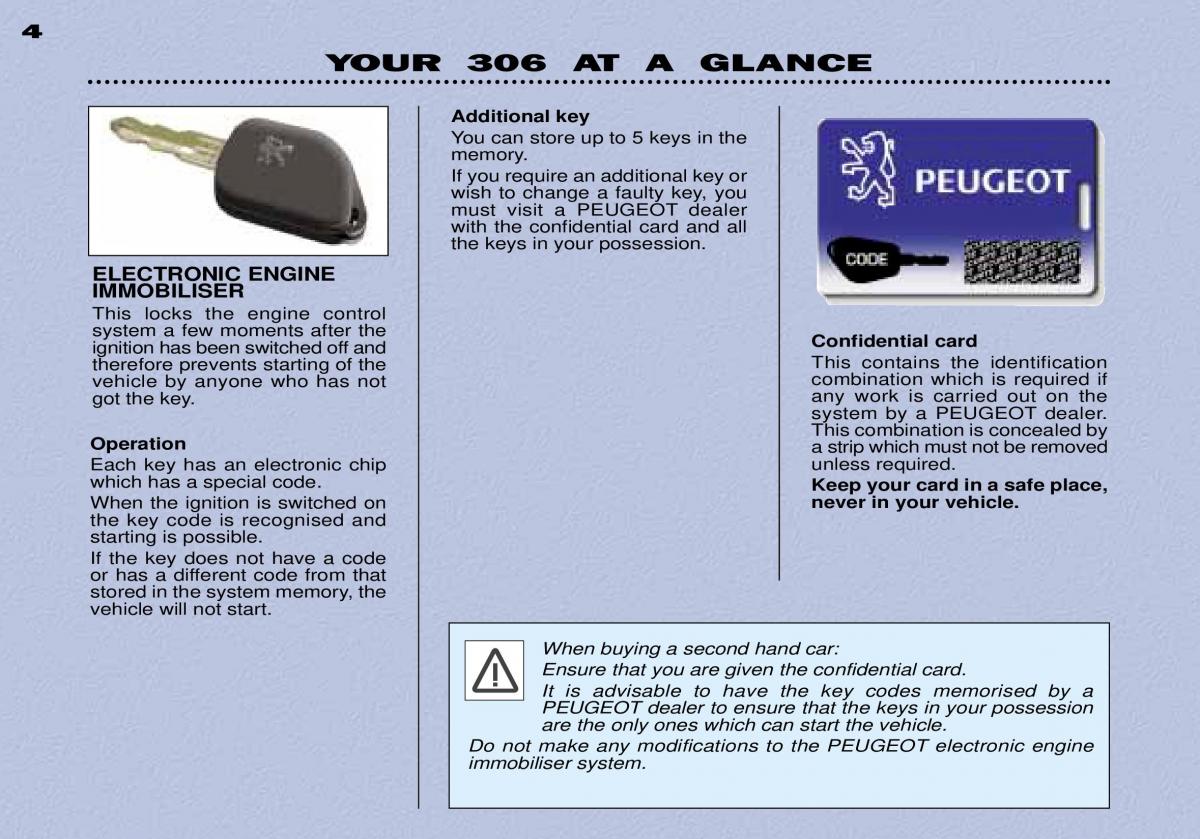 Peugeot 306 owners manual / page 64