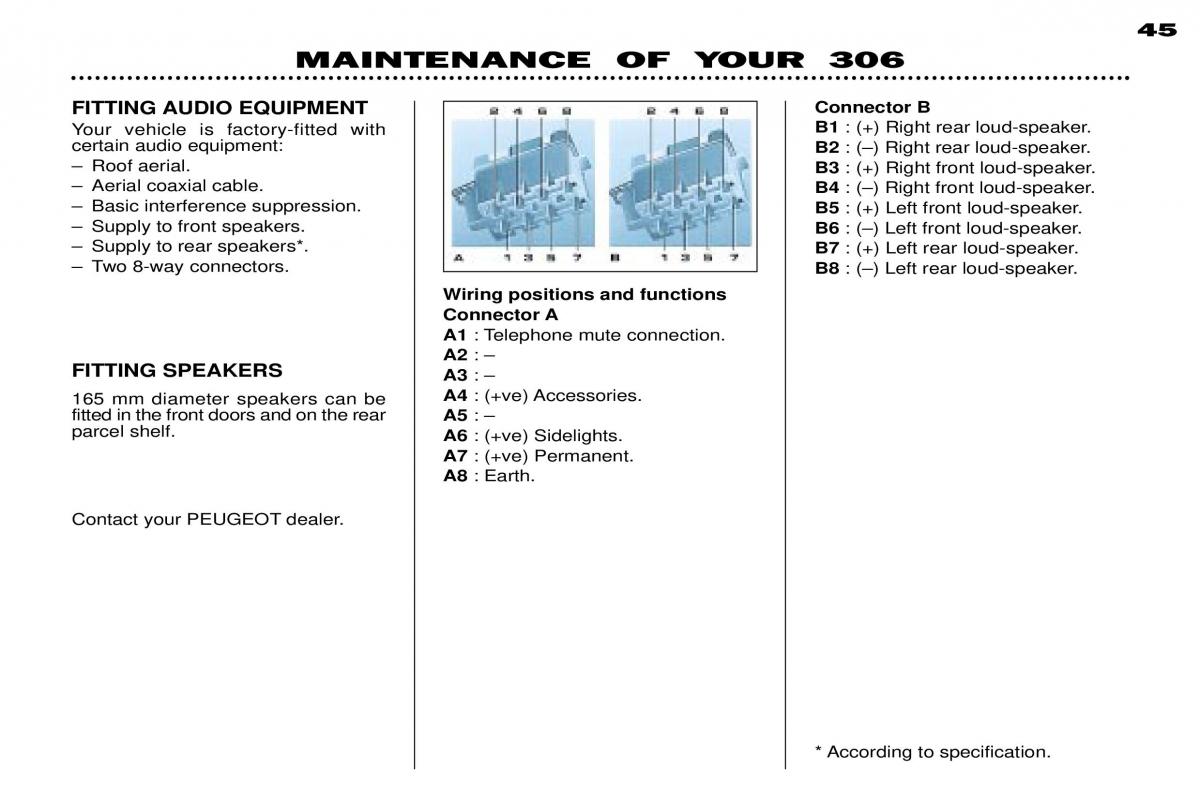 Peugeot 306 owners manual / page 68