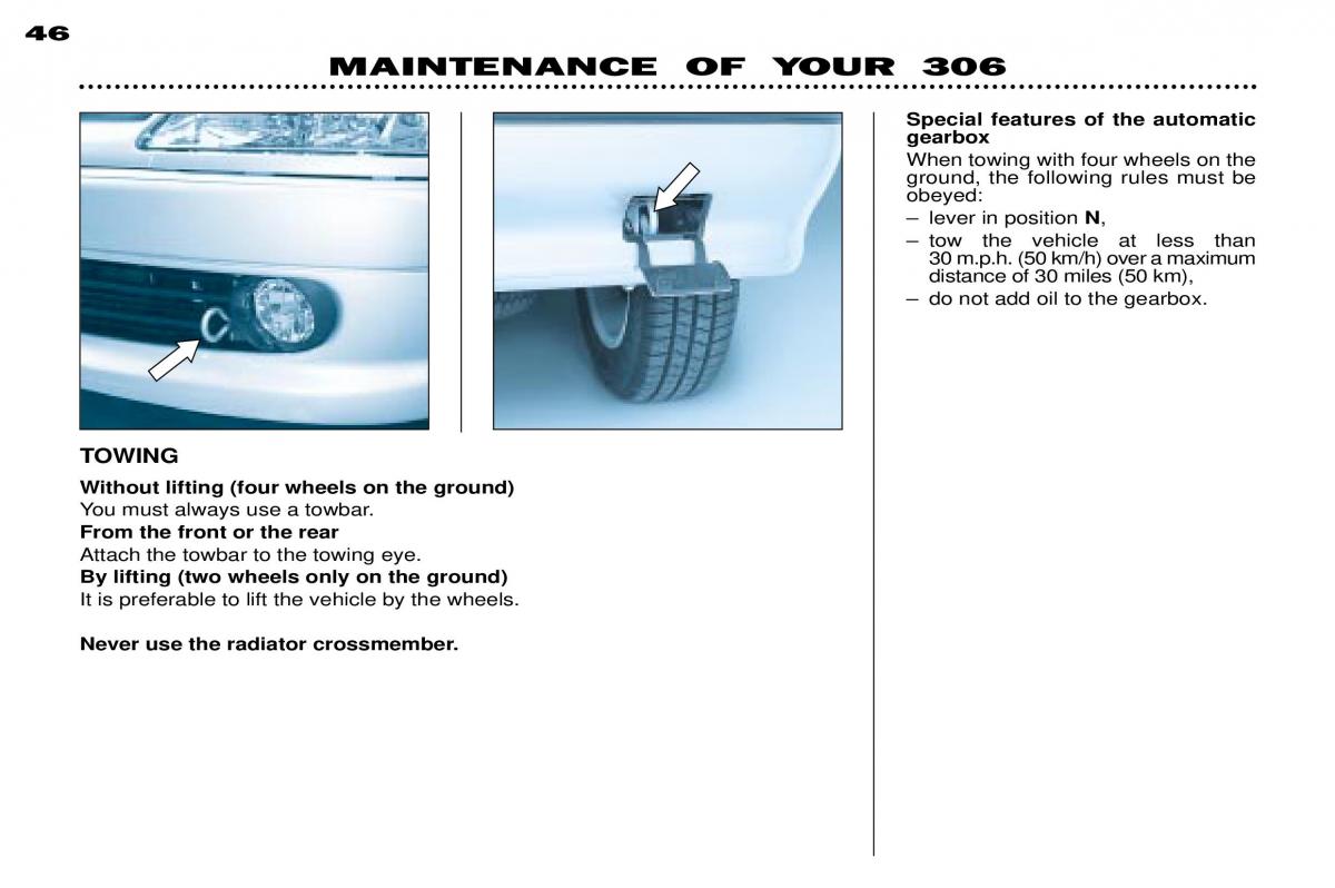 Peugeot 306 owners manual / page 69