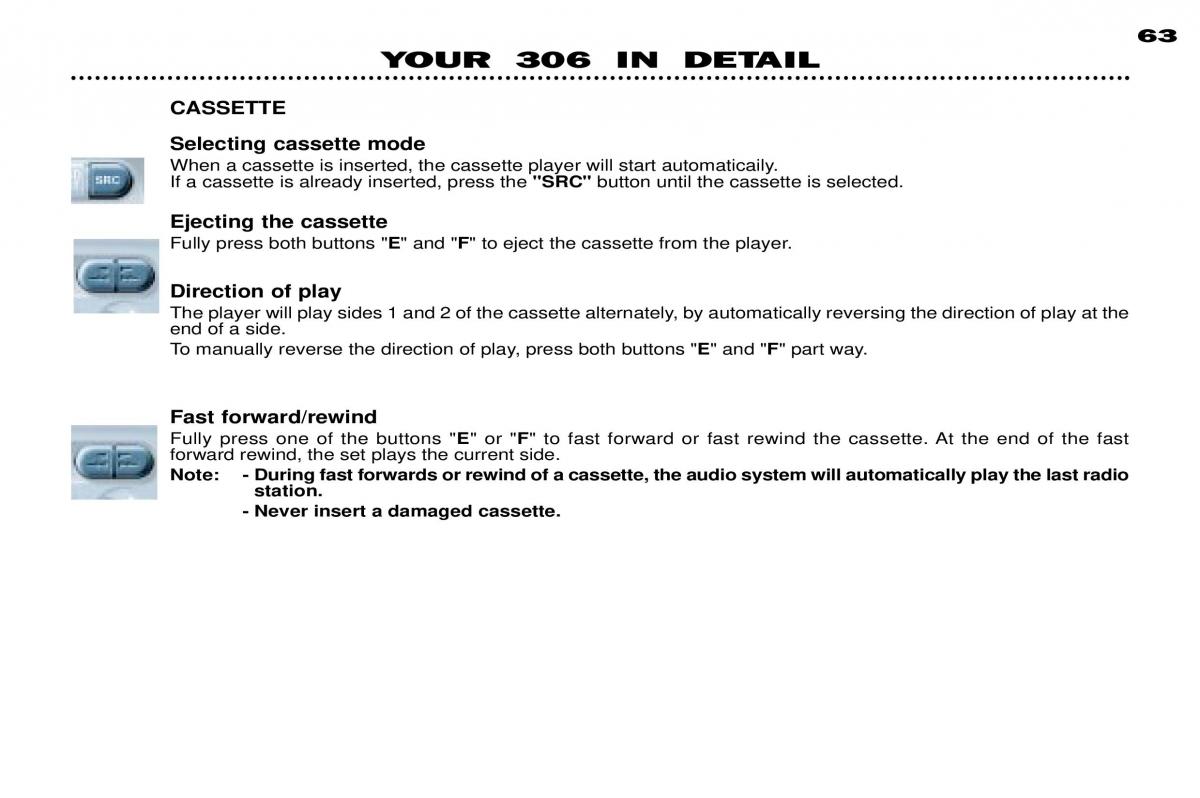 Peugeot 306 owners manual / page 83