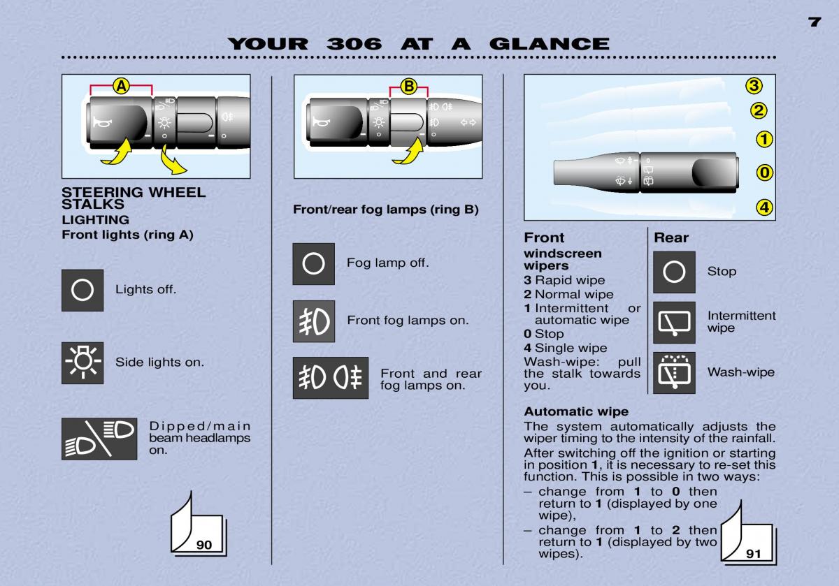 Peugeot 306 owners manual / page 90