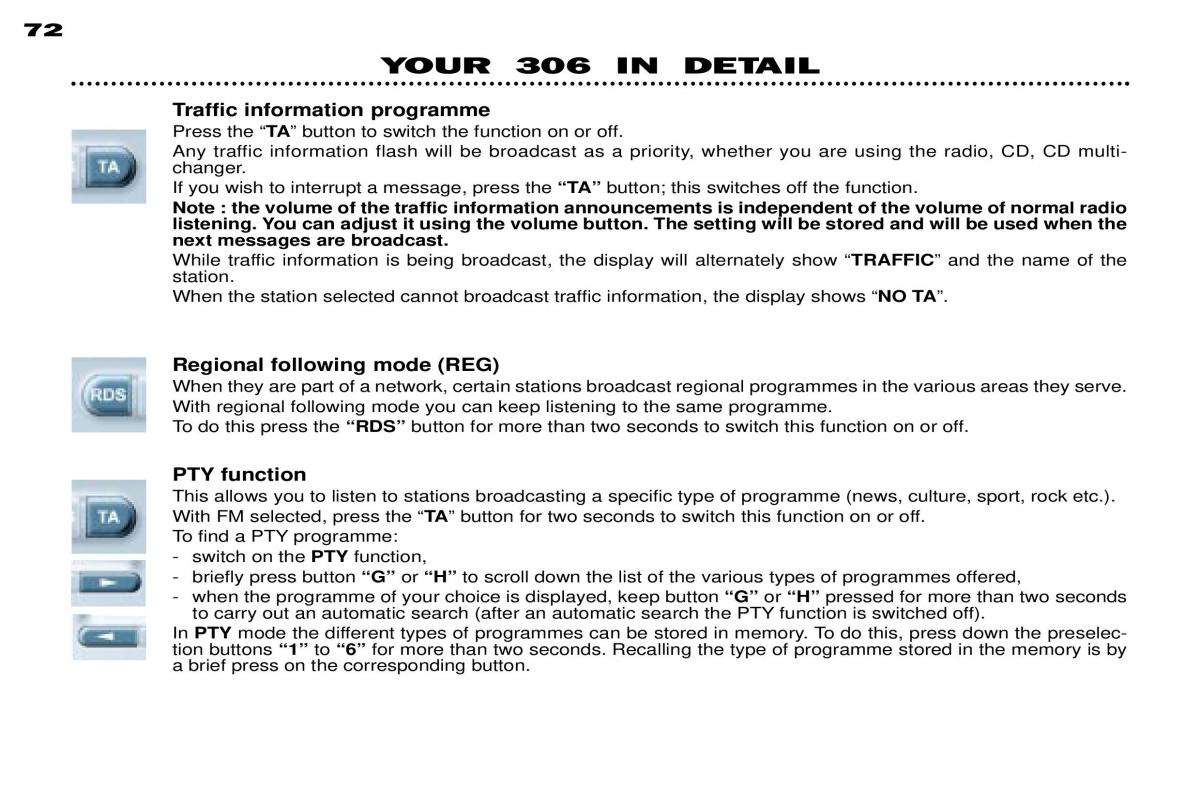 Peugeot 306 owners manual / page 93