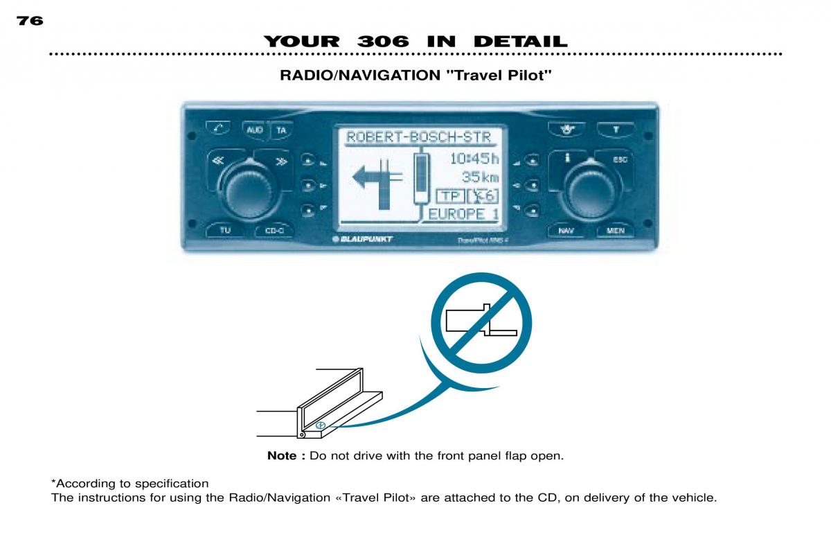 Peugeot 306 owners manual / page 98