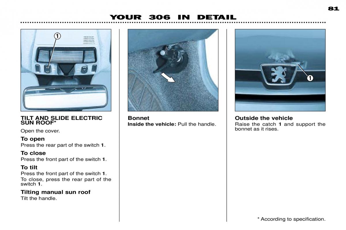 Peugeot 306 owners manual / page 104