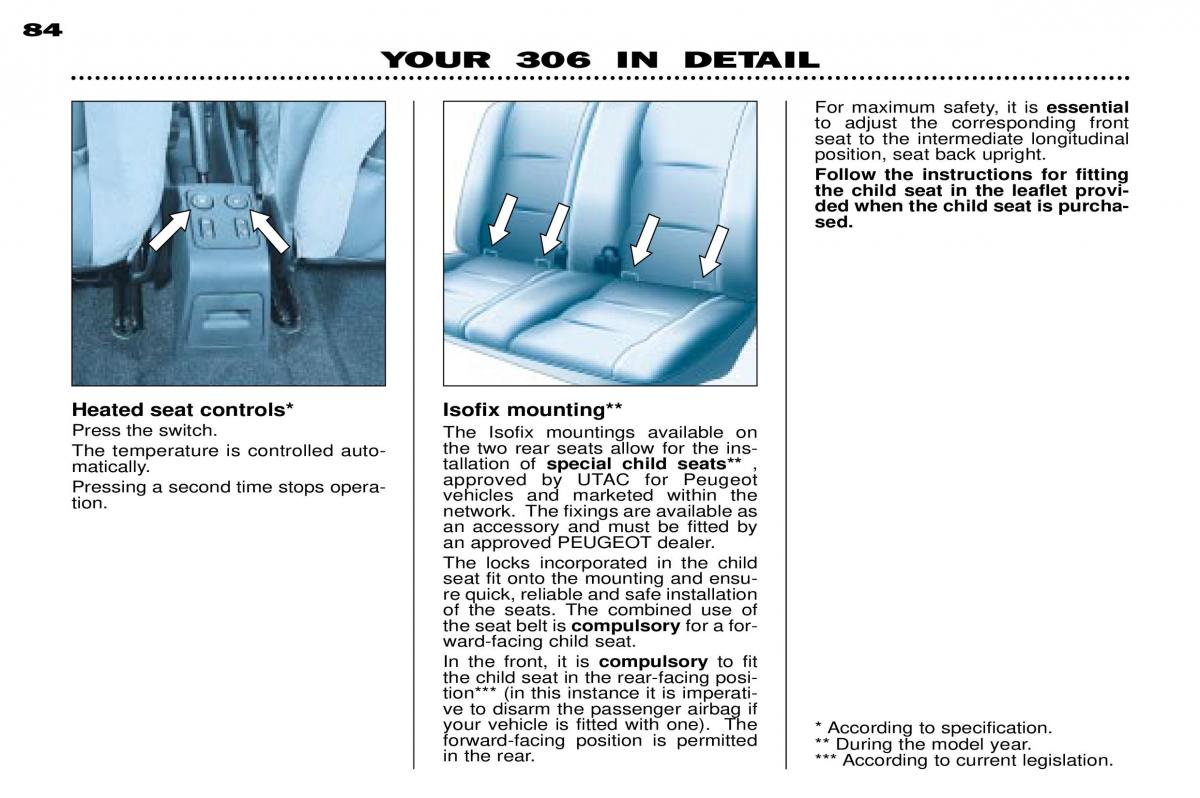 Peugeot 306 owners manual / page 107