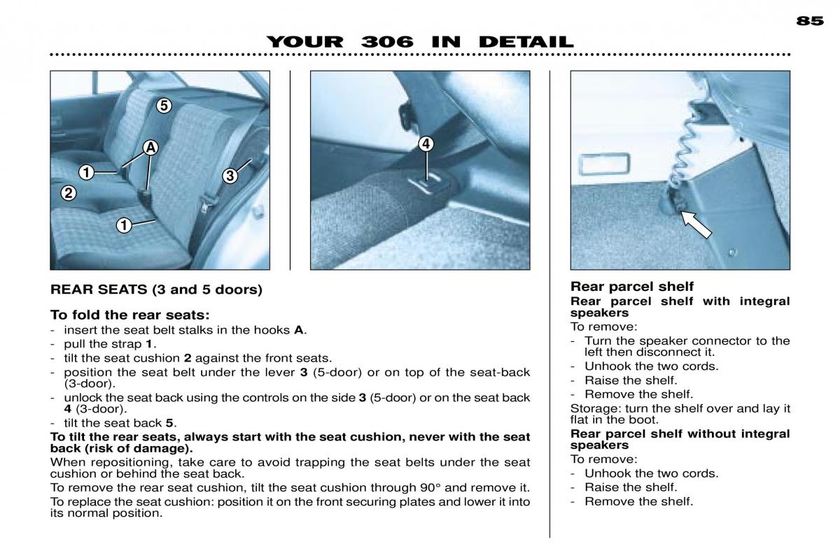 Peugeot 306 owners manual / page 109